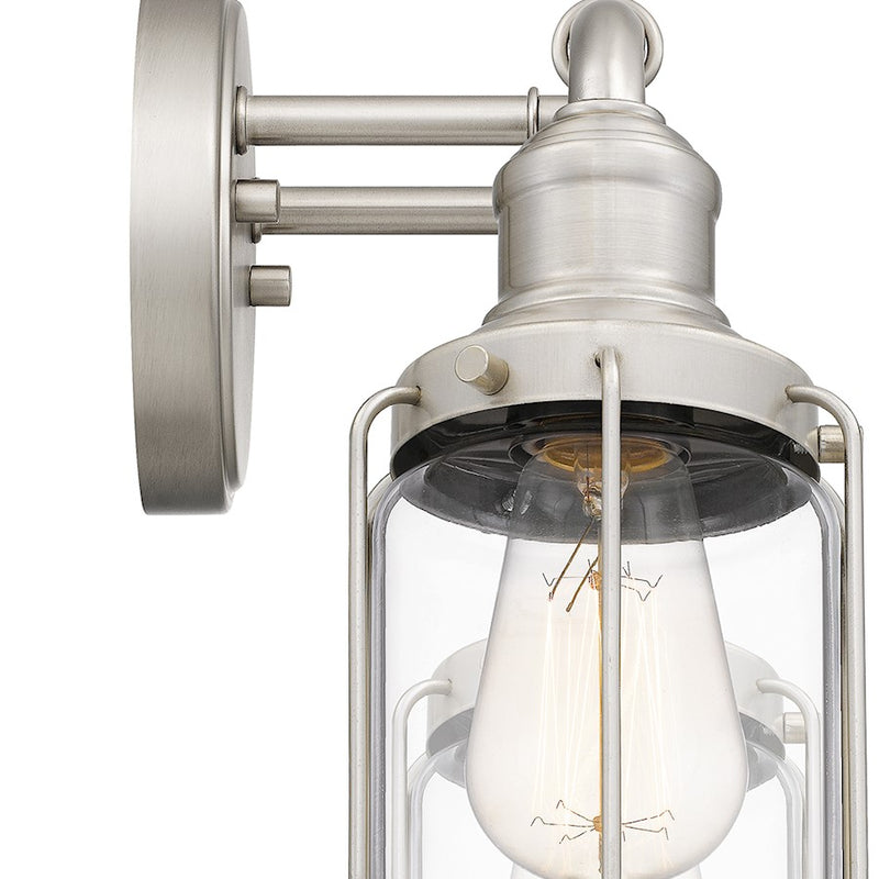 Quoizel Ludlow 2 Light Bath Light, Brushed Nickel/Clear
