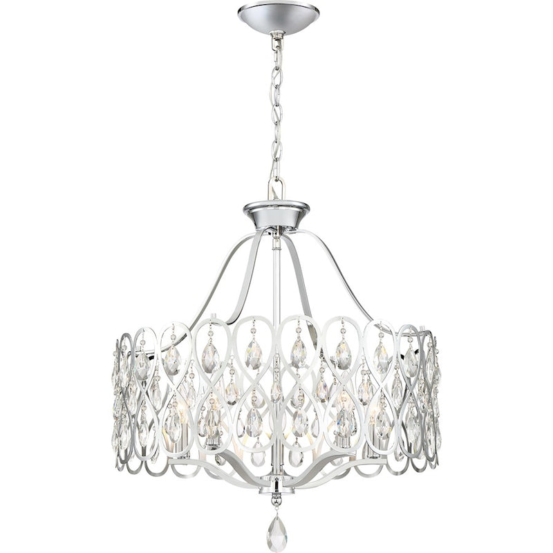 Quoizel Lulu 5 Light Chandelier, Polished Chrome