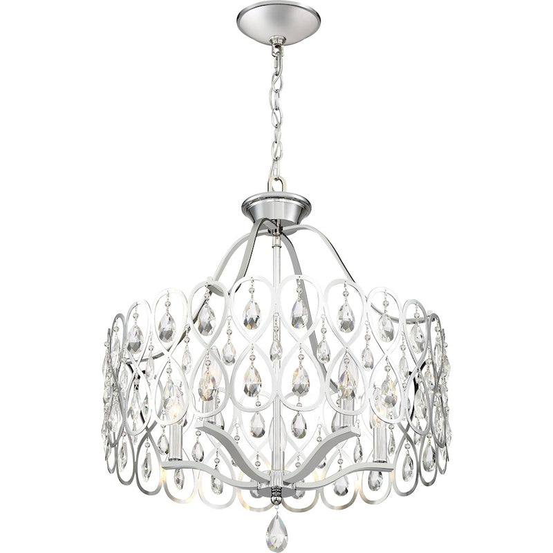 Quoizel Lulu 5 Light Chandelier, Polished Chrome