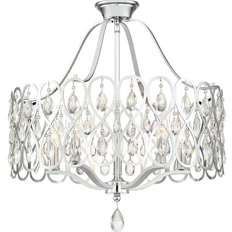 Quoizel Lulu 5 Light Chandelier, Polished Chrome