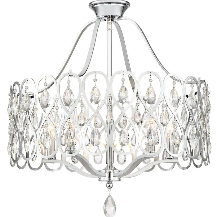 Quoizel Lulu 5 Light Chandelier, Polished Chrome