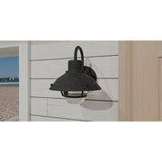 Quoizel Lavalier 8in 1-Light Outdoor Wall Lantern | Coastal Mottled Black and Clear Glass | Front Door & Porch | 8 x 9.25 x 9.5 in | Model LVL8408MB