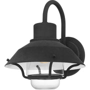 Quoizel Lavalier 11in 1-Light Outdoor Wall Sconce | Coastal Mottled Black and Clear Glass | Front Porch & Patio | 11 x 12.25 x 13 in | Model LVL8411MB