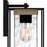 Quoizel Longwood 1 Light Outdoor Lantern, Black/Clear Hammered