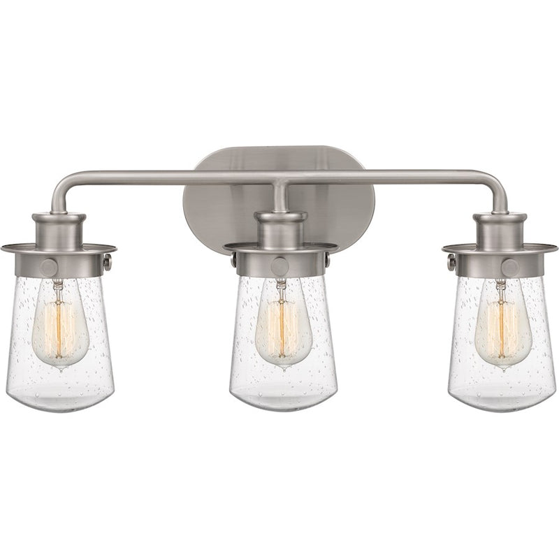 Quoizel Lewiston Bath 3 Light, Brushed Nickel