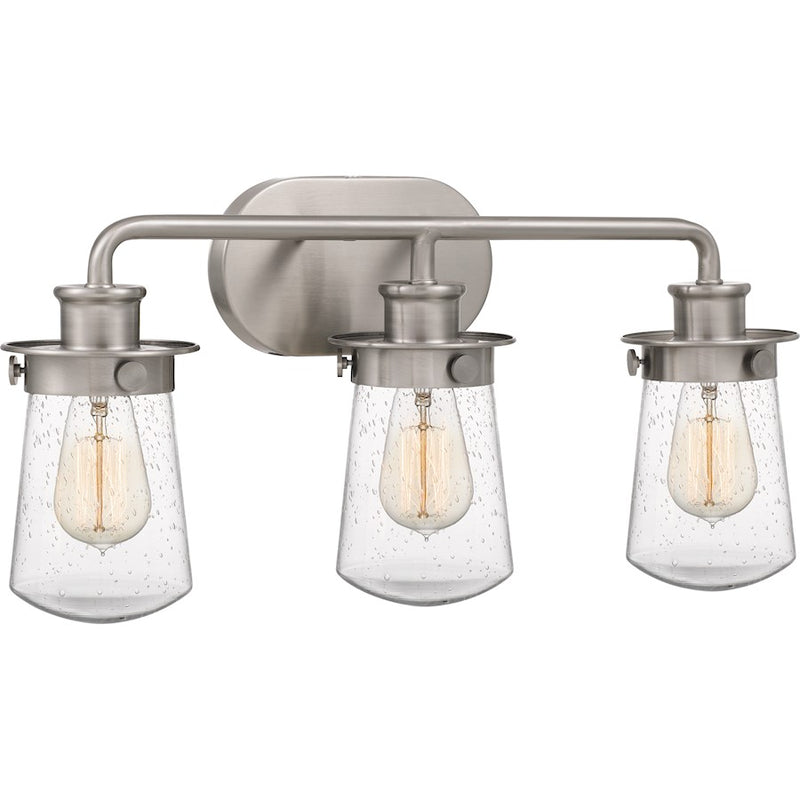 Quoizel Lewiston Bath 3 Light, Brushed Nickel