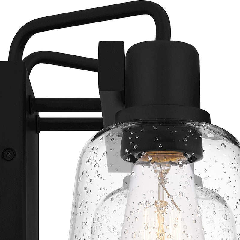 Quoizel Lydia 2 Light Bath Light, Matte Black/Clear Seedy