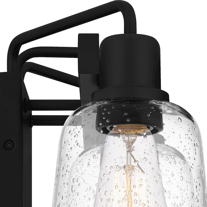 Quoizel Lydia 3 Light Bath Light, Matte Black/Clear Seedy