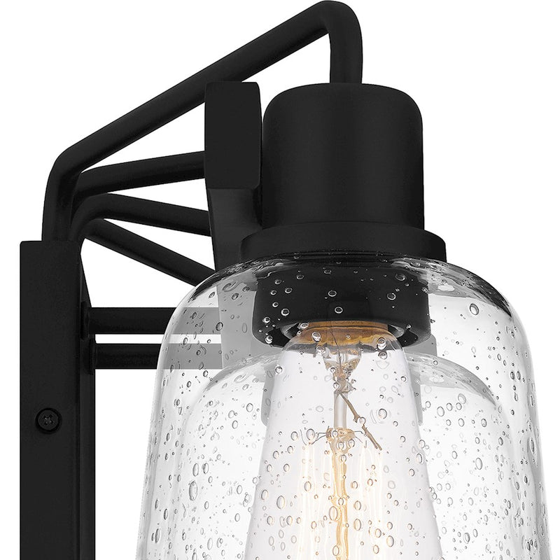 Quoizel Lydia 4 Light Bath Light, Matte Black/Clear Seedy