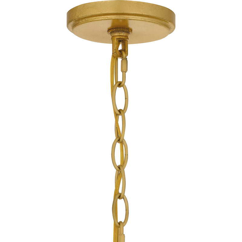 Quoizel Maria 27.5in 6-Light Chandelier | Modern Gold Leaf Steel | Dining Room & Breakfast Nook | 27.5 x 27.5 x 23 in | Model MAA5027GFL