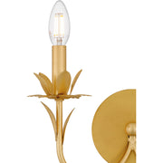 Quoizel Maria 12in 2-Light Wall Sconce | Modern Gold Leaf Steel | Hallway & Bathroom Vanity | 12 x 5 x 11.25 in | Model MAA8712GFL