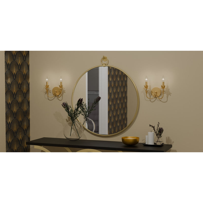 Quoizel Maria 12in 2-Light Wall Sconce | Modern Gold Leaf Steel | Hallway & Bathroom Vanity | 12 x 5 x 11.25 in | Model MAA8712GFL