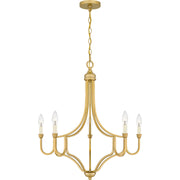 Quoizel Mabel 26.25in 5-Light Chandelier | Antique Light Gold Steel | Dining Room & Primary Bedroom | 26.25 x 26.25 x 28.5 in | Model MAB5026LG