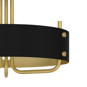 Quoizel Madden 17in 3-Light Semi-Flush Mount | Modern Aged Brass and Black Metal | Hallway & Bedroom Ceiling Light | 17 x 17 x 12 in | Model MAD1717AB