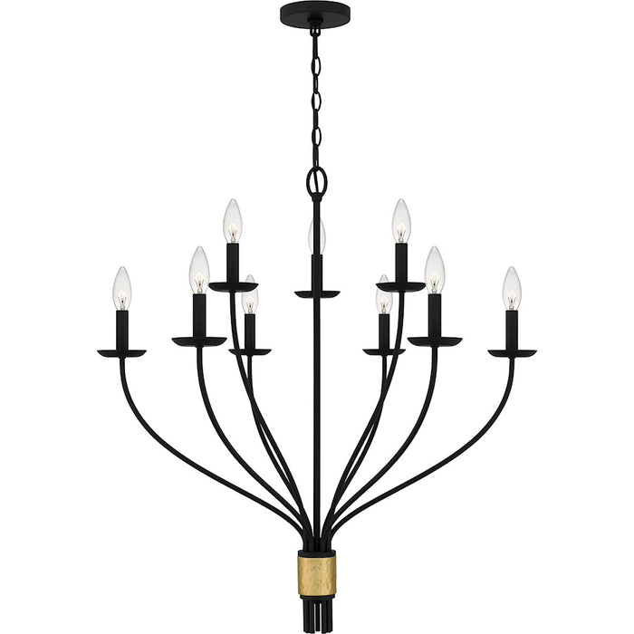 Quoizel Margaret 9 Light Chandelier, Matte Black - MAG5032MBK