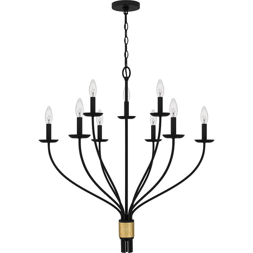 Quoizel Margaret 9 Light Chandelier, Matte Black