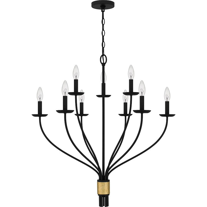 Quoizel Margaret 9 Light Chandelier, Matte Black