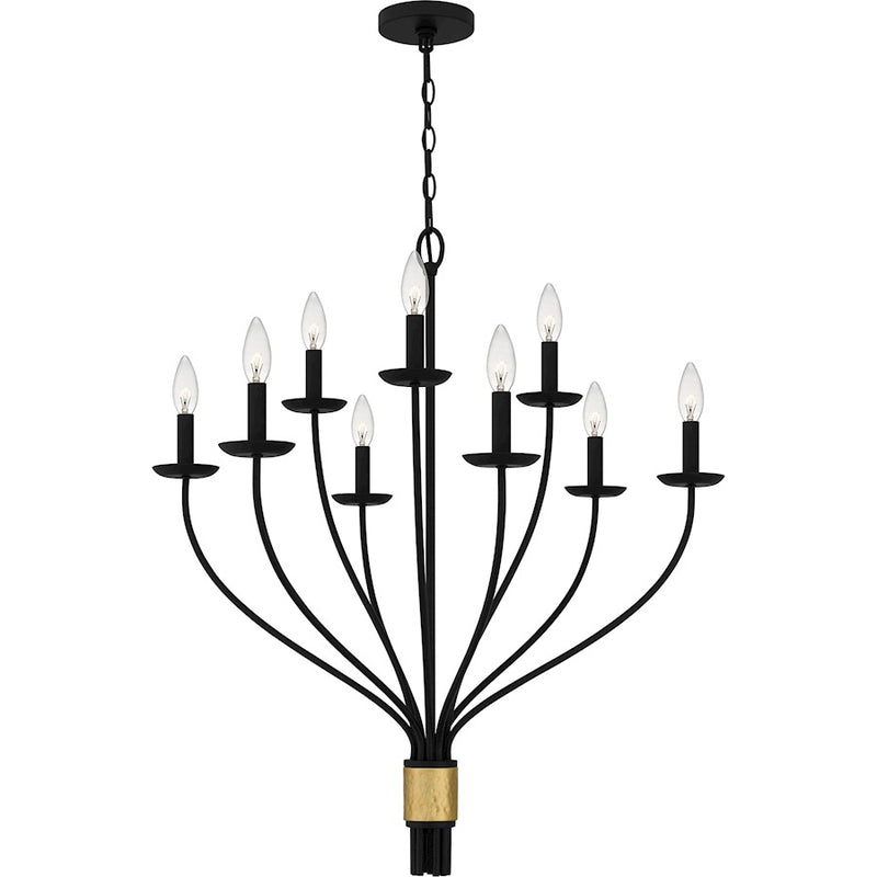 Quoizel Margaret 9 Light Chandelier, Matte Black