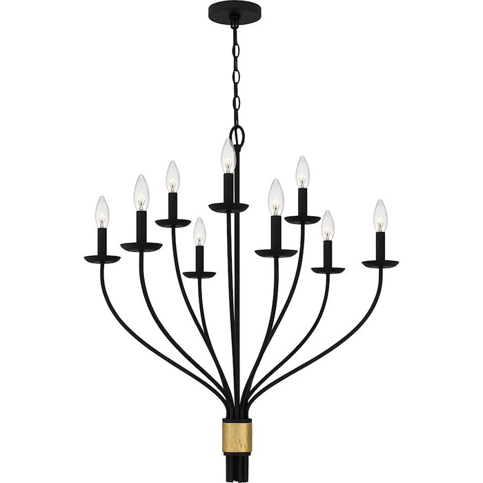 Quoizel Margaret 9 Light Chandelier, Matte Black