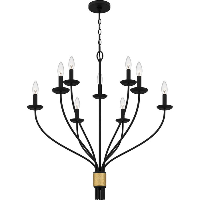 Quoizel Margaret 9 Light Chandelier, Matte Black