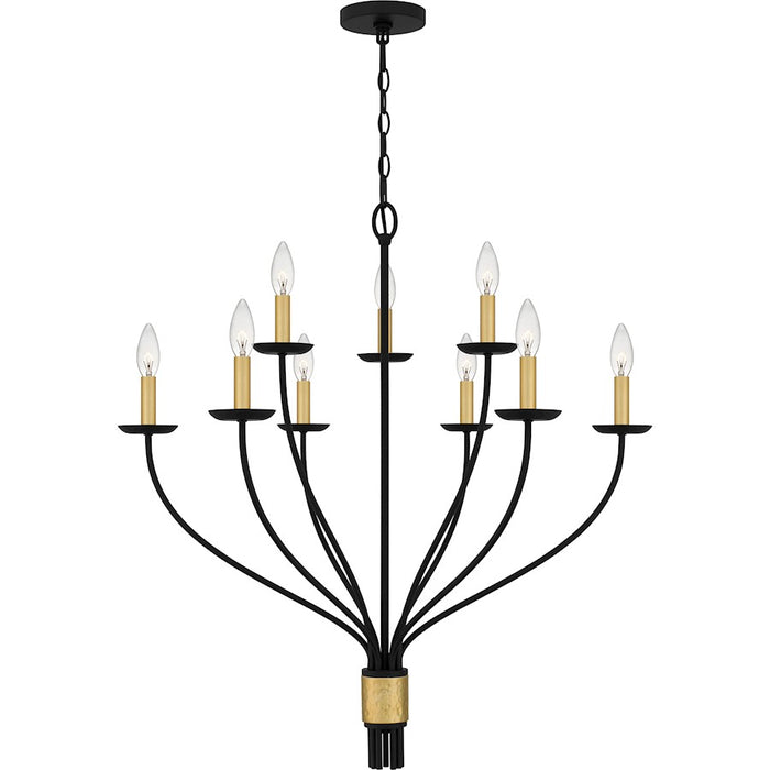 Quoizel Margaret 9 Light Chandelier, Matte Black