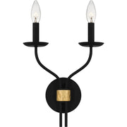 Quoizel Margaret 2 Light Wall Sconce, Matte Black - MAG8711MBK