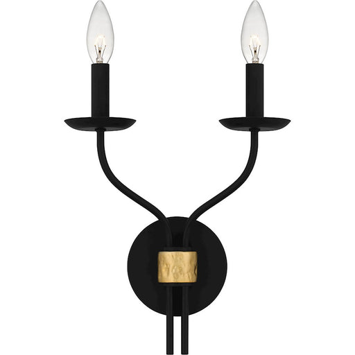 Quoizel Margaret 2 Light Wall Sconce, Matte Black - MAG8711MBK