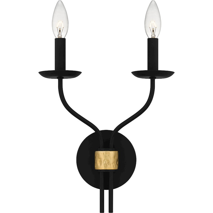 Quoizel Margaret 2 Light Wall Sconce, Matte Black - MAG8711MBK