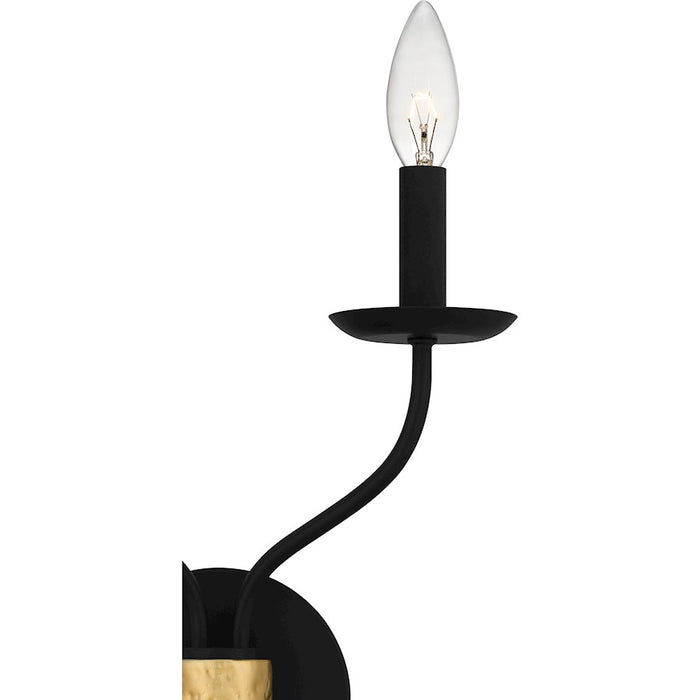 Quoizel Margaret 2 Light Wall Sconce, Matte Black