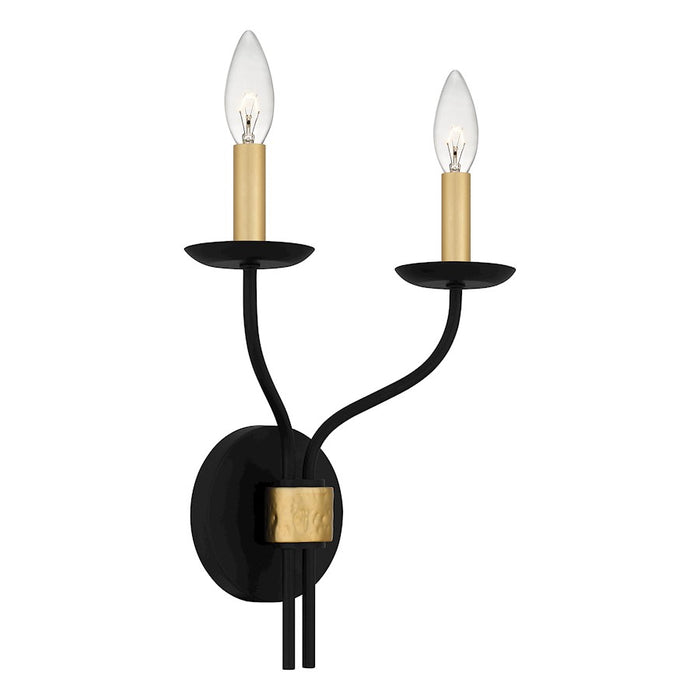 Quoizel Margaret 2 Light Wall Sconce, Matte Black