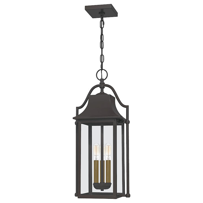 Quoizel Manning 3 Light Outdoor Hanging Lantern, Western Bronze