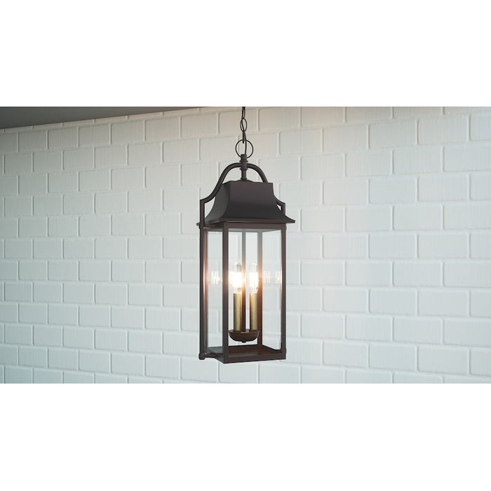 Quoizel Manning 3 Light Outdoor Hanging Lantern, Western Bronze