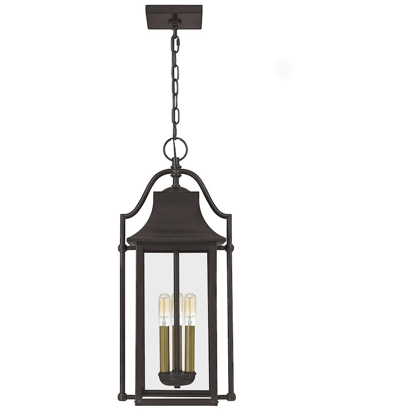 Quoizel Manning 3 Light Outdoor Hanging Lantern, Western Bronze