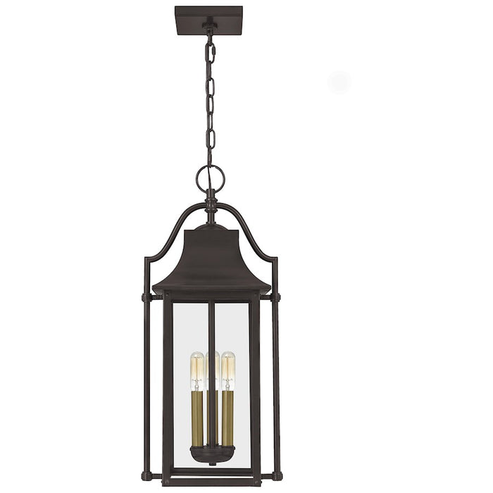 Quoizel Manning 3 Light Outdoor Hanging Lantern, Western Bronze