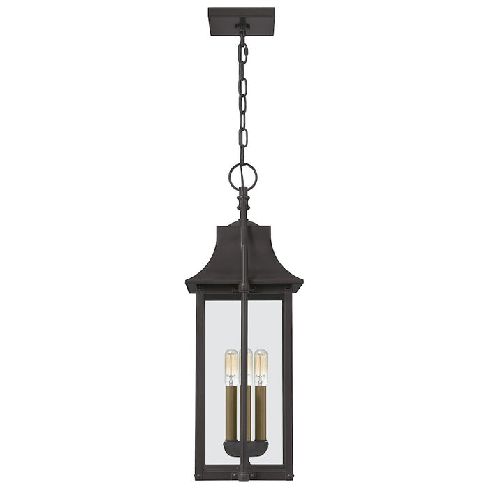 Quoizel Manning 3 Light Outdoor Hanging Lantern, Western Bronze