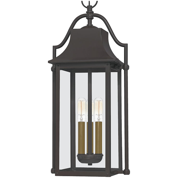 Quoizel Manning 3 Light Outdoor Hanging Lantern, Western Bronze