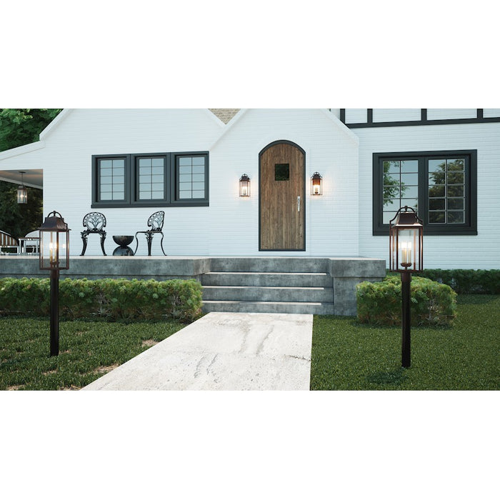 Quoizel Manning 3 Light Outdoor Post Lantern, Western Bronze