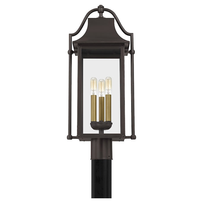 Quoizel Manning 3 Light Outdoor Post Lantern, Western Bronze