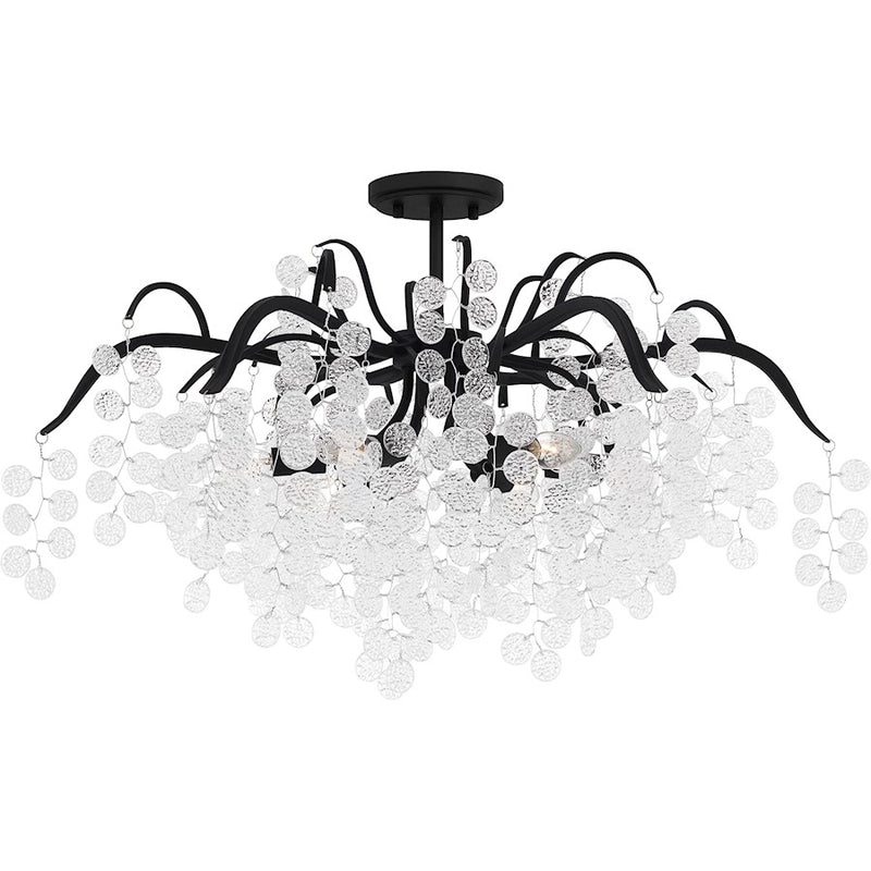 Quoizel Maple 6 Light Semi-Flush Mount, Earth Black - MAP1728EK