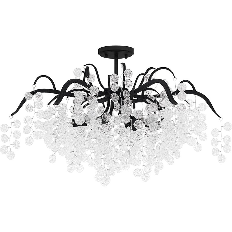Quoizel Maple 6 Light Semi-Flush Mount, Earth Black