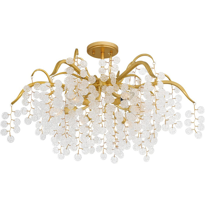 Quoizel Maple 6 Light Semi-Flush Mount, Gold Leaf