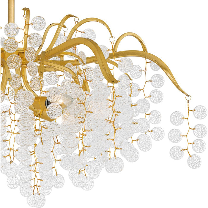 Quoizel Maple 6 Light Semi-Flush Mount, Gold Leaf