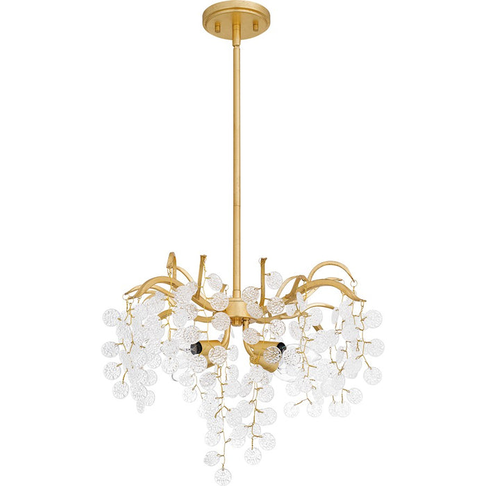 Quoizel Maple 4 Light Pendant, Gold Leaf