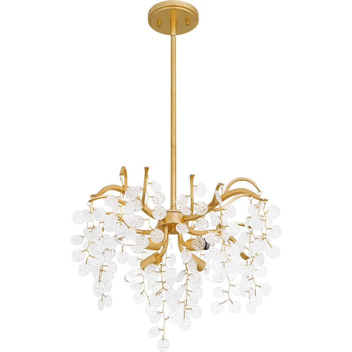 Quoizel Maple 4 Light Pendant, Gold Leaf