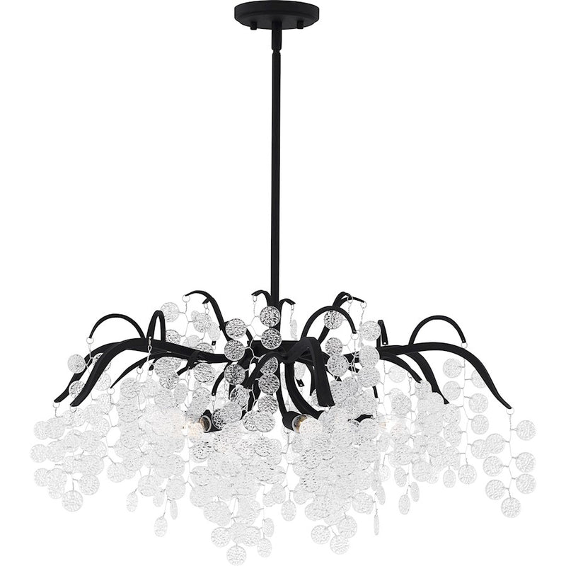 Quoizel Maple 6 Light Chandelier, Earth Black