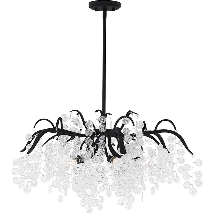 Quoizel Maple 6 Light Chandelier, Earth Black