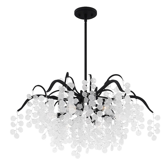 Quoizel Maple 6 Light Chandelier, Earth Black