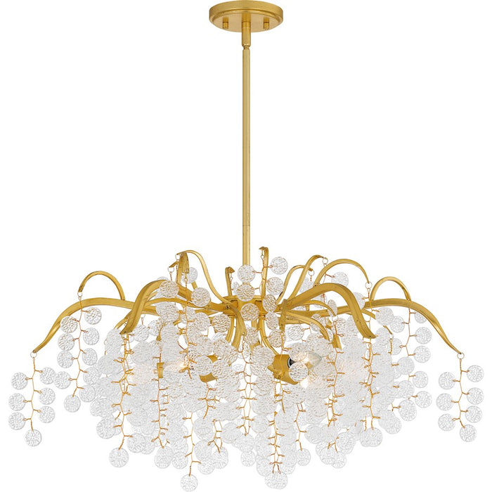 Quoizel Maple 6 Light Chandelier, Gold Leaf - MAP5028GFL