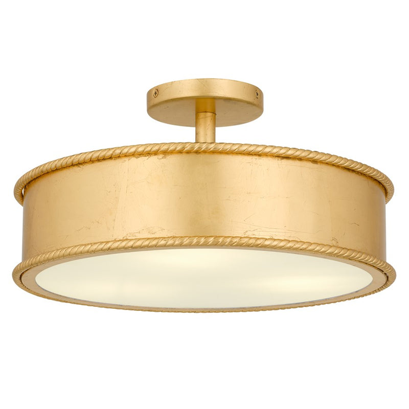 Quoizel Mara 3-Lt Gold Leaf Semi-Flush Mount, Gold Leaf - MARA1616GFL