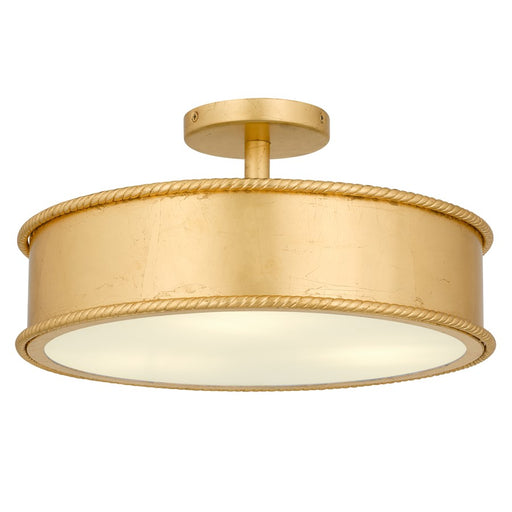 Quoizel Mara 3-Lt Gold Leaf Semi-Flush Mount, Gold Leaf - MARA1616GFL